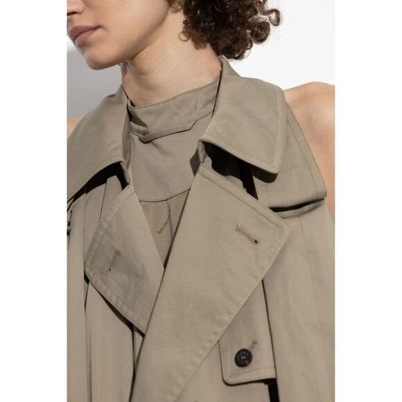 BALENCIAGA Strapless Belted Maxi Dress Women EXPLORERBEIGE Dresses